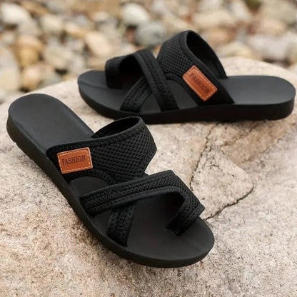 Comfortable Black Sandals for Women with Ankle Strap Open Toe Casual Style