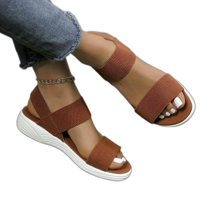 Comfortable Black Sandals for Women with Platform Open Toe Casual Style