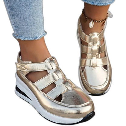 Comfortable Black Sandals for Women with Platform Open Toe Casual Style