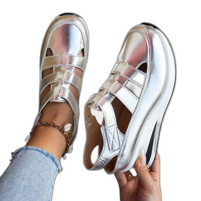 Comfortable Black Sandals for Women with Platform Open Toe Casual Style