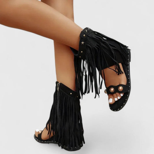 Comfortable Black Suede Ankle Boots for Women with Open Toe Studded Party Style