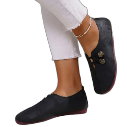 Comfortable Black Suede Mules for Women with Closed Toe Buckle Casual Style