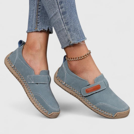 Comfortable Blue Denim Loafers for Women with Closed Toe Casual Style