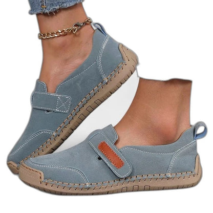 Comfortable Blue Denim Loafers for Women with Closed Toe Casual Style