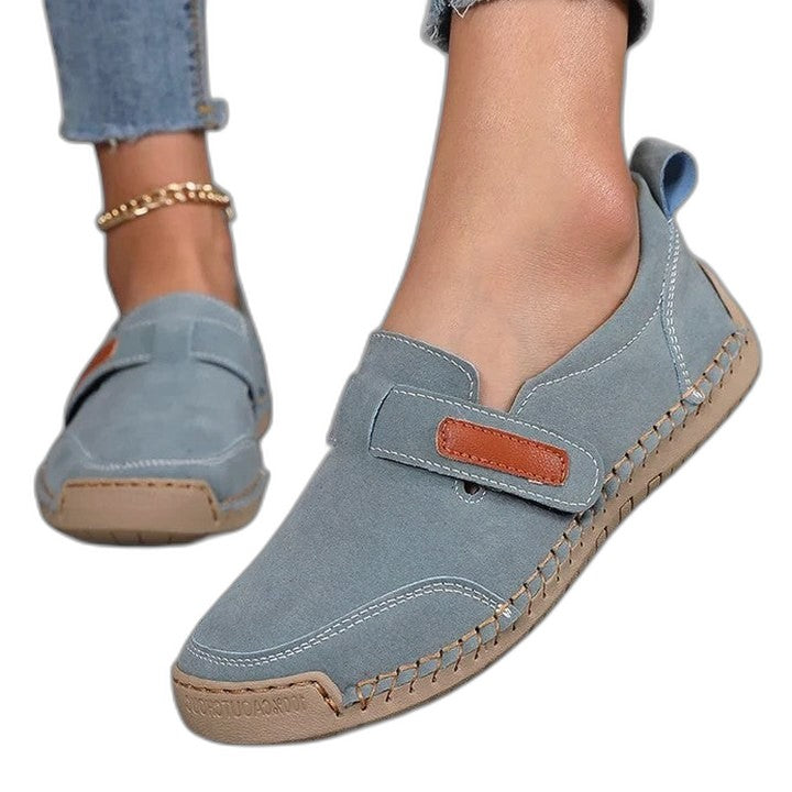 Comfortable Blue Denim Loafers for Women with Closed Toe Casual Style