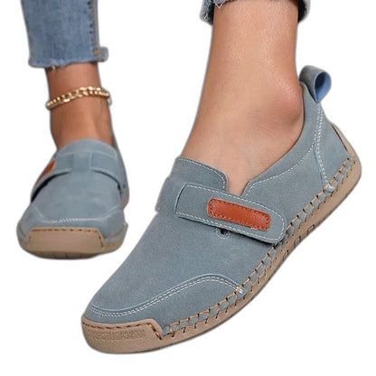 Comfortable Blue Denim Loafers for Women with Closed Toe Casual Style