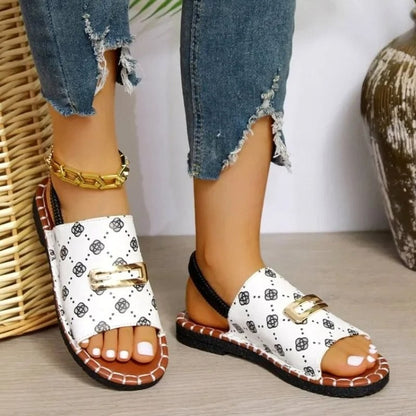 Comfortable Blue Denim Sandals for Women with Wedge Open Toe Buckle Casual Style