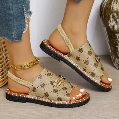 Comfortable Blue Denim Sandals for Women with Wedge Open Toe Buckle Casual Style