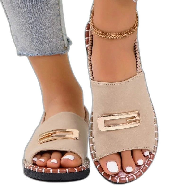 Comfortable Blue Denim Sandals for Women with Wedge Open Toe Buckle Casual Style