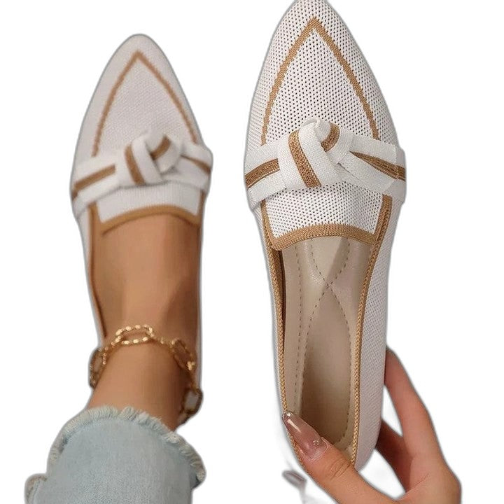 Comfortable Blue Flats for Women with Pointed Toe Casual Style