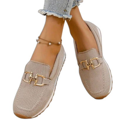 Comfortable Blue Loafers for Women with Closed Toe Casual Style