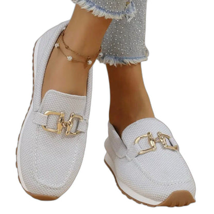 Comfortable Blue Loafers for Women with Closed Toe Casual Style