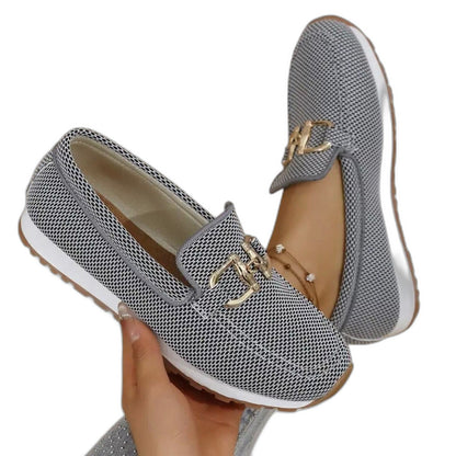 Comfortable Blue Loafers for Women with Closed Toe Casual Style
