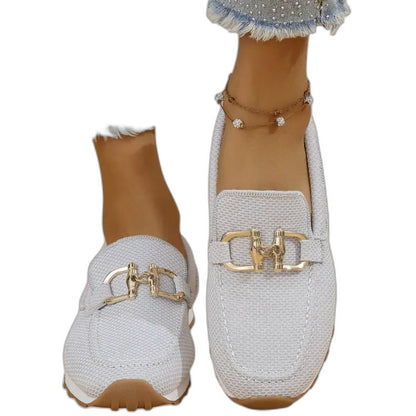 Comfortable Blue Loafers for Women with Closed Toe Casual Style