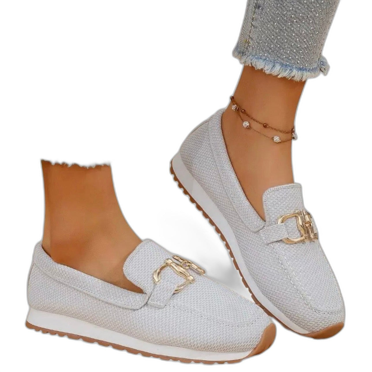 Comfortable Blue Loafers for Women with Closed Toe Casual Style