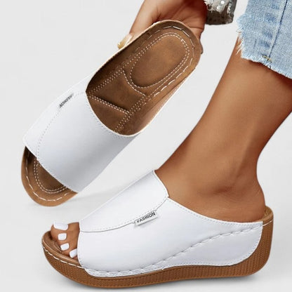 Comfortable Blue Mules for Women with Platform Open Toe Casual Style