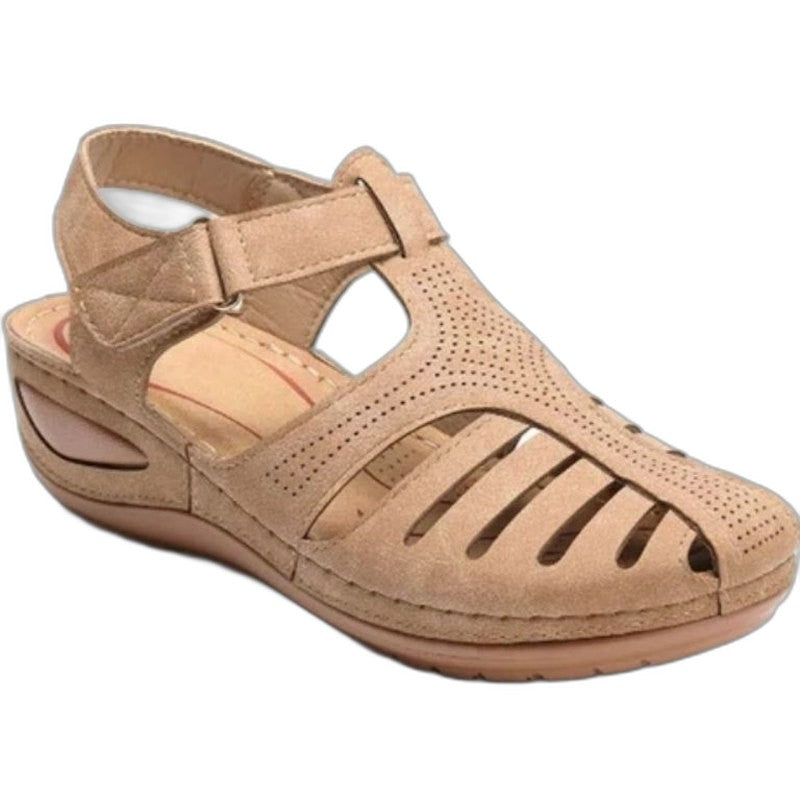 Comfortable Blue Sandals for Women with Cutout Closed Toe Casual Style