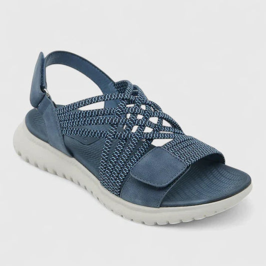 Comfortable Blue Sandals for Women with Slingback Open Toe Casual Style
