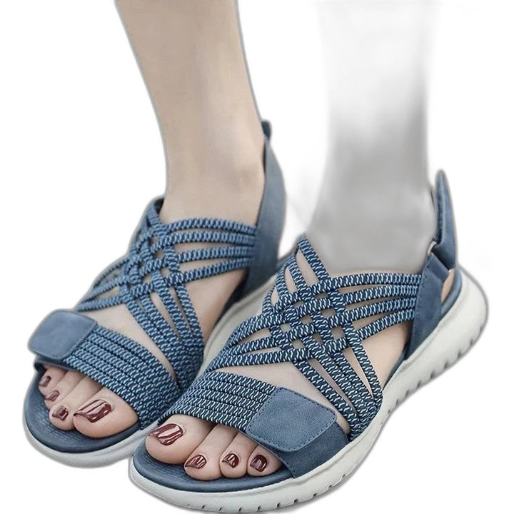 Comfortable Blue Sandals for Women with Slingback Open Toe Casual Style