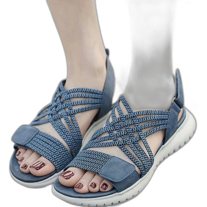 Comfortable Blue Sandals for Women with Slingback Open Toe Casual Style