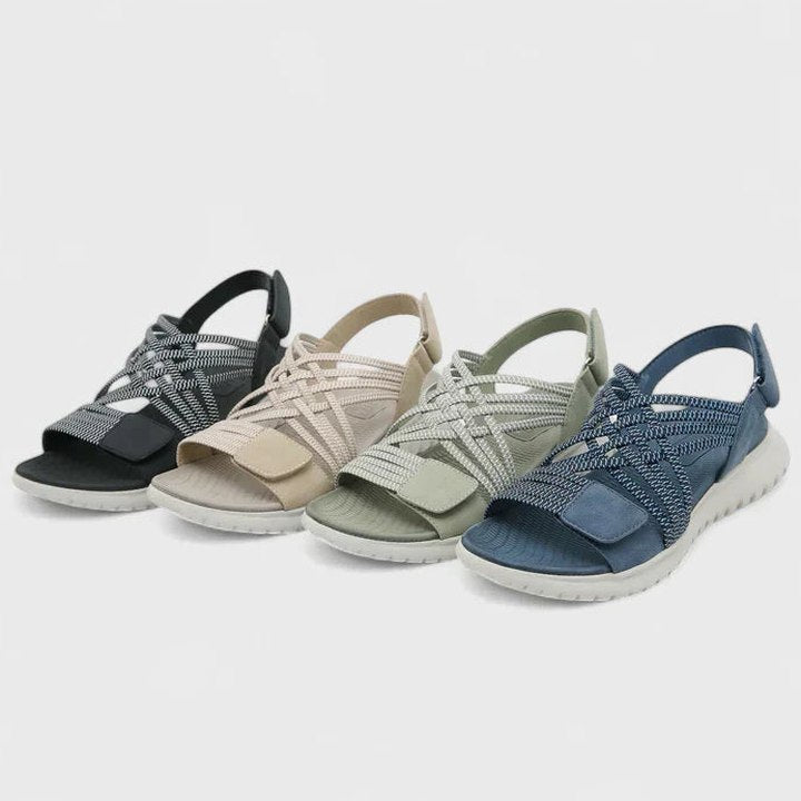 Comfortable Blue Sandals for Women with Slingback Open Toe Casual Style