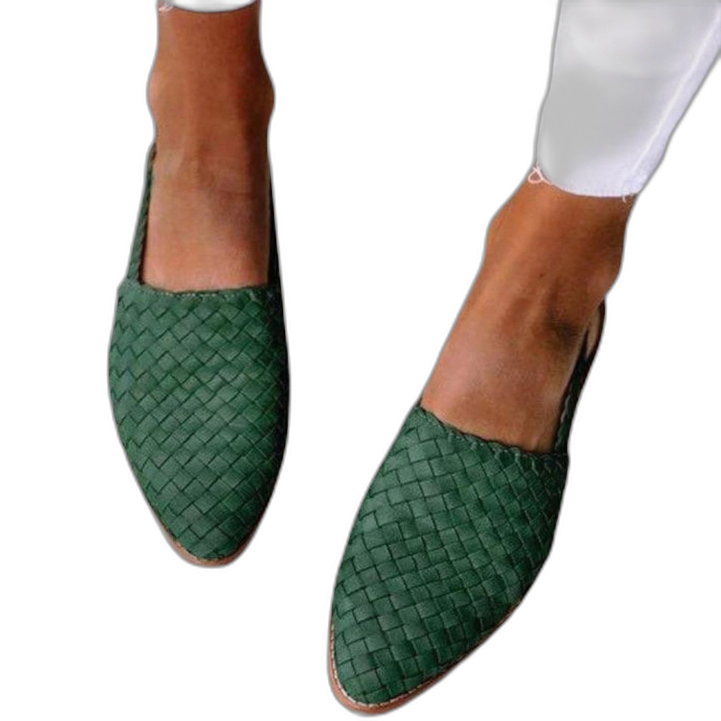 Comfortable Brown Leather Flats for Women with Slingback Closed Toe Casual Style