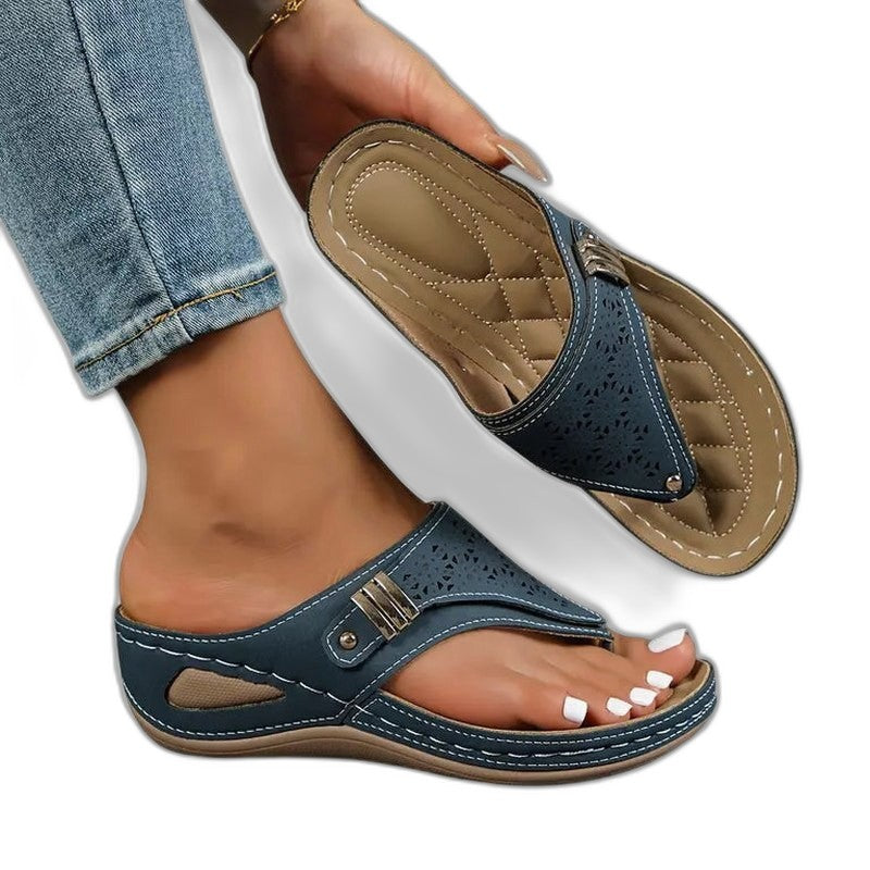 Comfortable Brown Leather Mules for Women with Cutout Platform Open Toe Casual Style