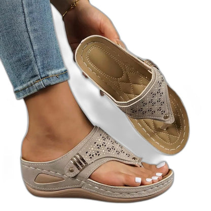 Comfortable Brown Leather Mules for Women with Cutout Platform Open Toe Casual Style