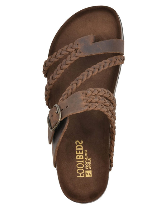 Comfortable Brown Leather Sandals for Women with Open Toe Buckle Casual Style