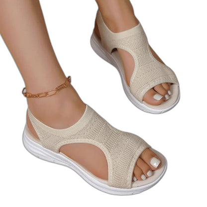 Comfortable Brown Sandals for Women with Platform Ankle Strap Open Toe Casual Style