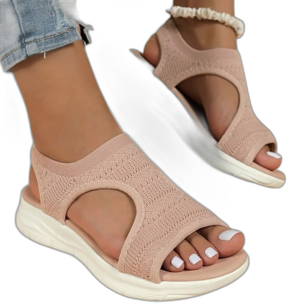 Comfortable Brown Sandals for Women with Platform Ankle Strap Open Toe Casual Style