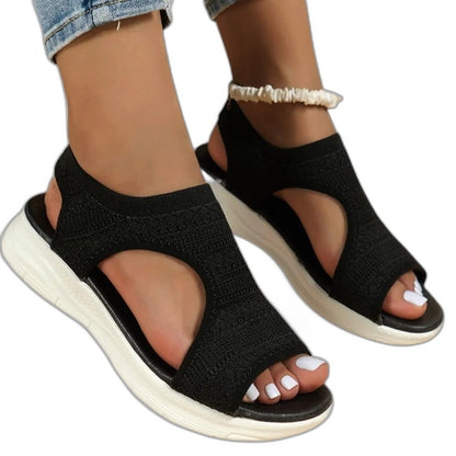 Comfortable Brown Sandals for Women with Platform Ankle Strap Open Toe Casual Style