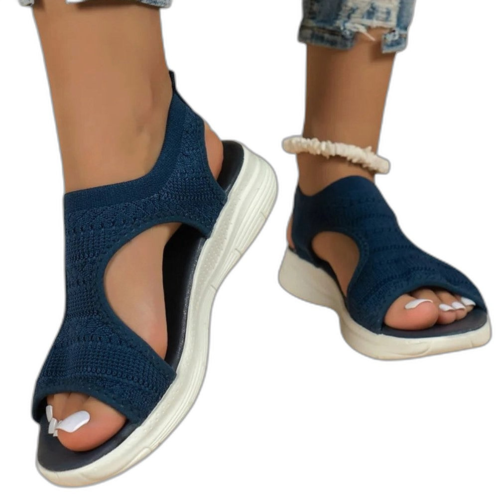 Comfortable Brown Sandals for Women with Platform Ankle Strap Open Toe Casual Style