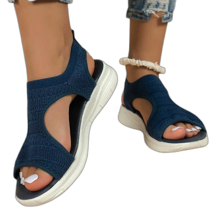 Comfortable Brown Sandals for Women with Platform Ankle Strap Open Toe Casual Style