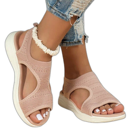 Comfortable Brown Sandals for Women with Platform Ankle Strap Open Toe Casual Style