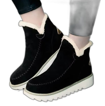 Comfortable Brown Suede Ankle Boots for Women with Closed Toe Fur Lined Casual Style