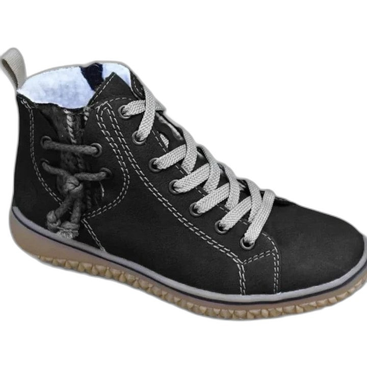 Comfortable Brown Suede Ankle Boots for Women with Closed Toe Lace Up Casual Style