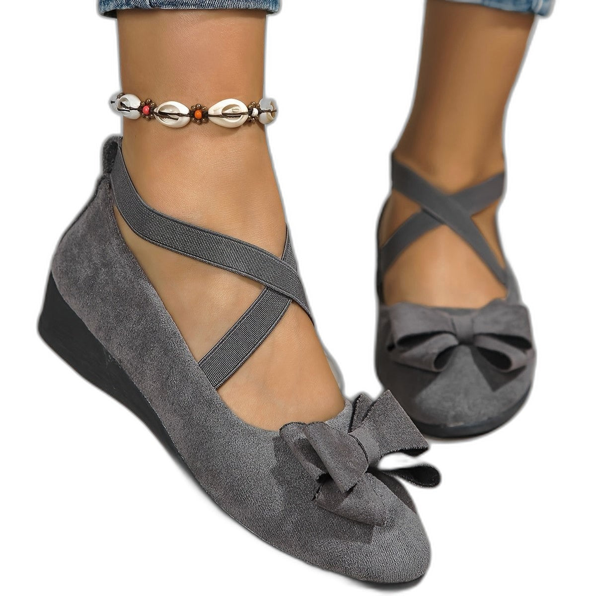 Comfortable Brown Suede Flats for Women with Closed Toe Lace Up Casual Style