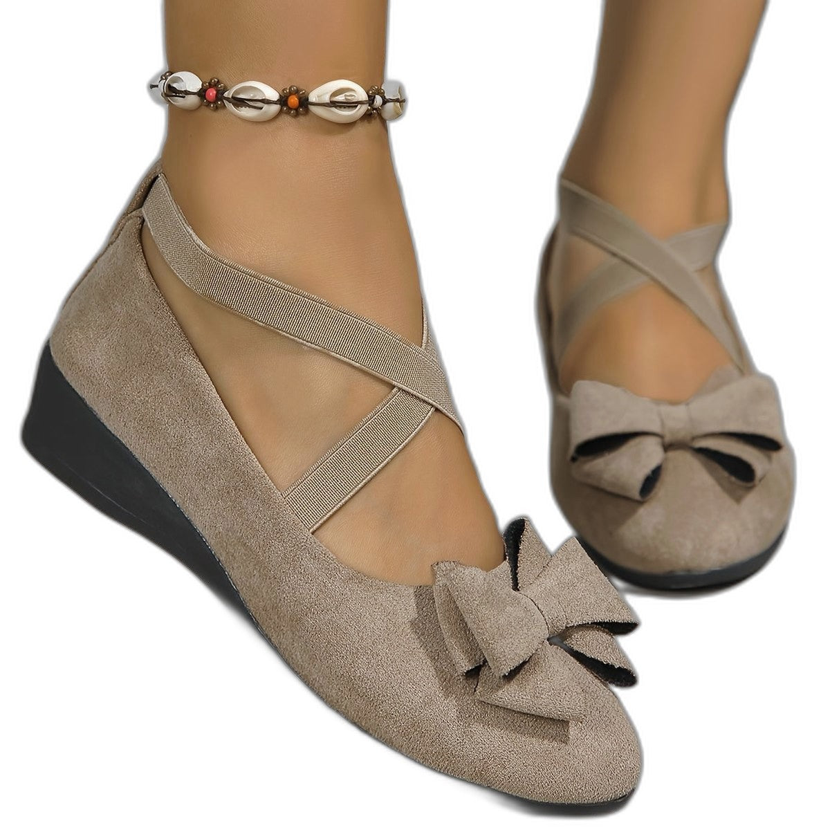 Comfortable Brown Suede Flats for Women with Closed Toe Lace Up Casual Style