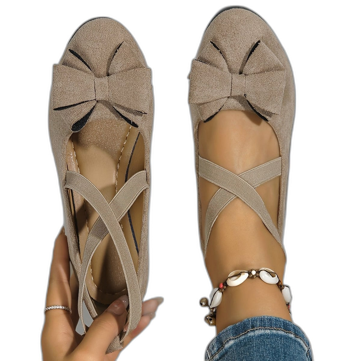 Comfortable Brown Suede Flats for Women with Closed Toe Lace Up Casual Style