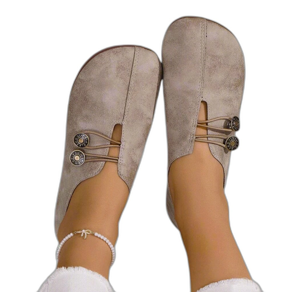 Comfortable Brown Suede Loafers for Women with Closed Toe Lace Up Casual Style