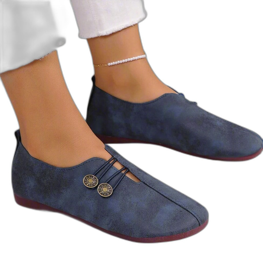 Comfortable Brown Suede Loafers for Women with Closed Toe Lace Up Casual Style