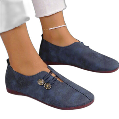 Comfortable Brown Suede Loafers for Women with Closed Toe Lace Up Casual Style