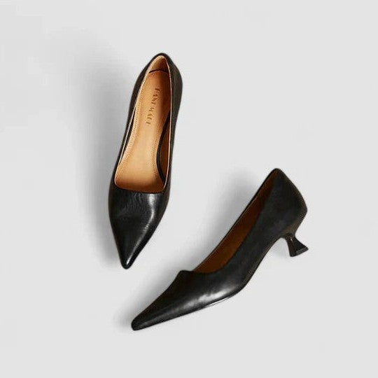 Comfortable Burgundy Heels for Women with Kitten Heel Pointed Toe Party Style