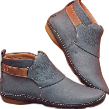 Comfortable Burgundy Leather Ankle Boots for Women with Closed Toe Casual Style