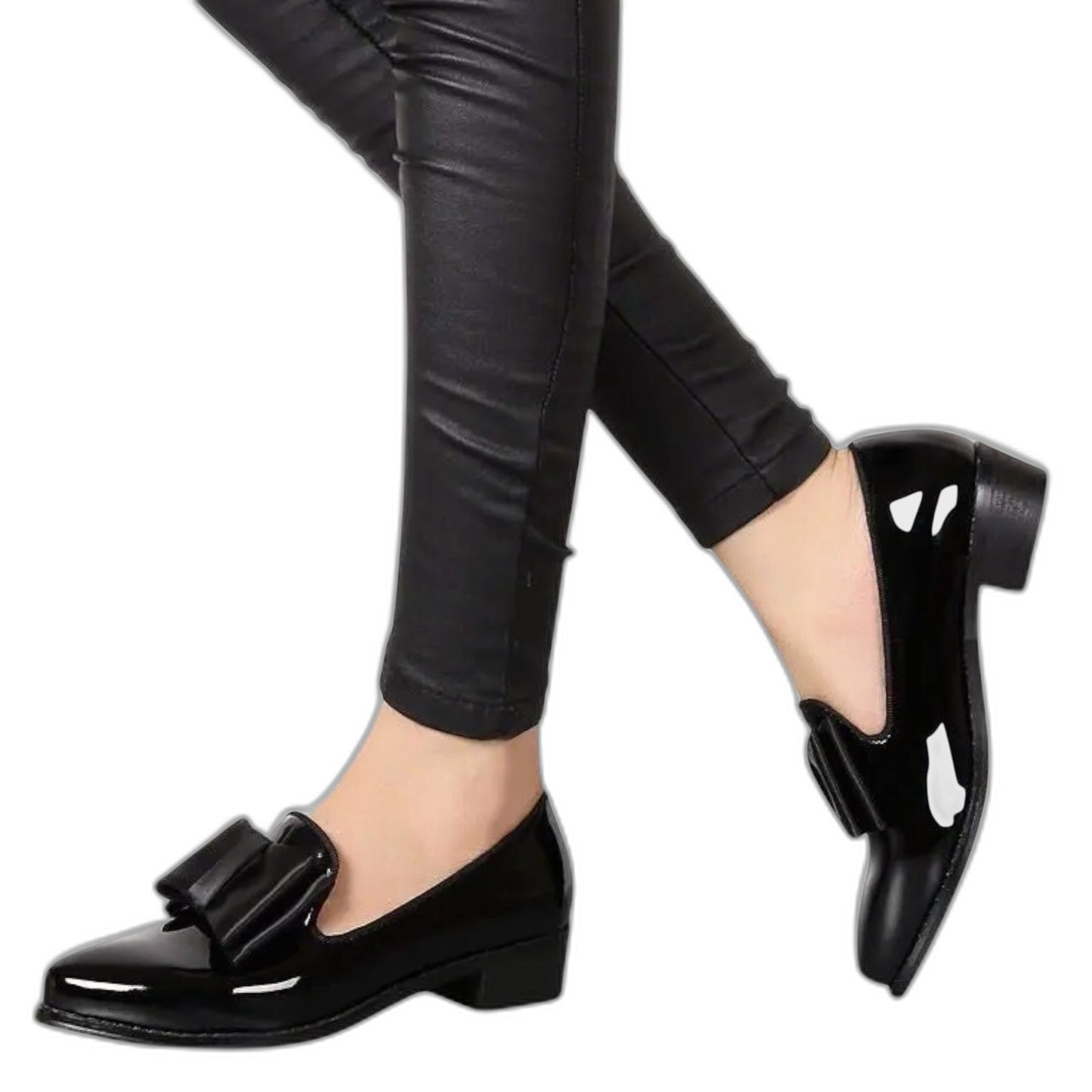 Comfortable Burgundy Leather Loafers for Women with Pointed Toe Buckle Office Style