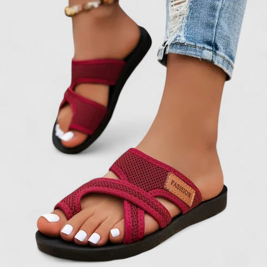 Comfortable Burgundy Sandals for Women with Open Toe Casual Style