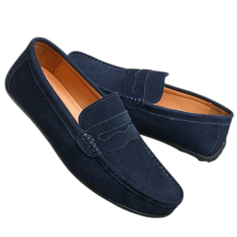 Comfortable Burgundy Suede Loafers for Women with Closed Toe Casual Style