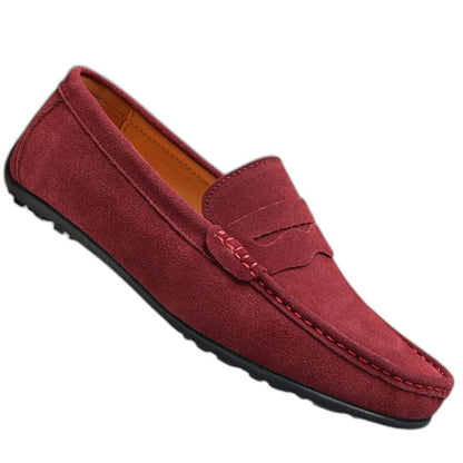 Comfortable Burgundy Suede Loafers for Women with Closed Toe Casual Style