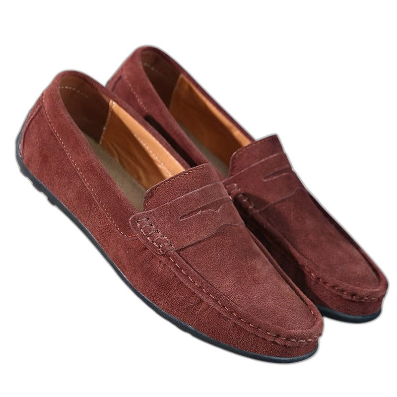 Comfortable Burgundy Suede Loafers for Women with Closed Toe Casual Style